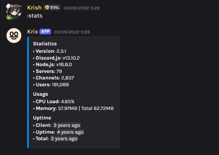 Krix - A multipurpose Discord bot