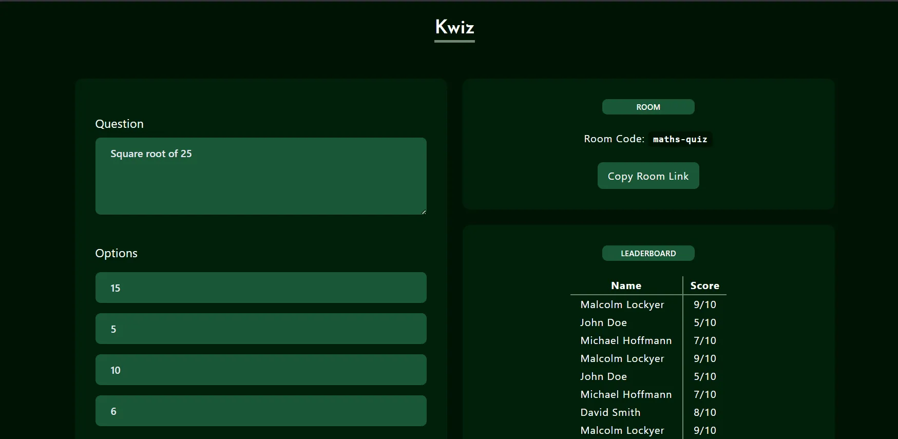 Kwiz - A live quiz platform
